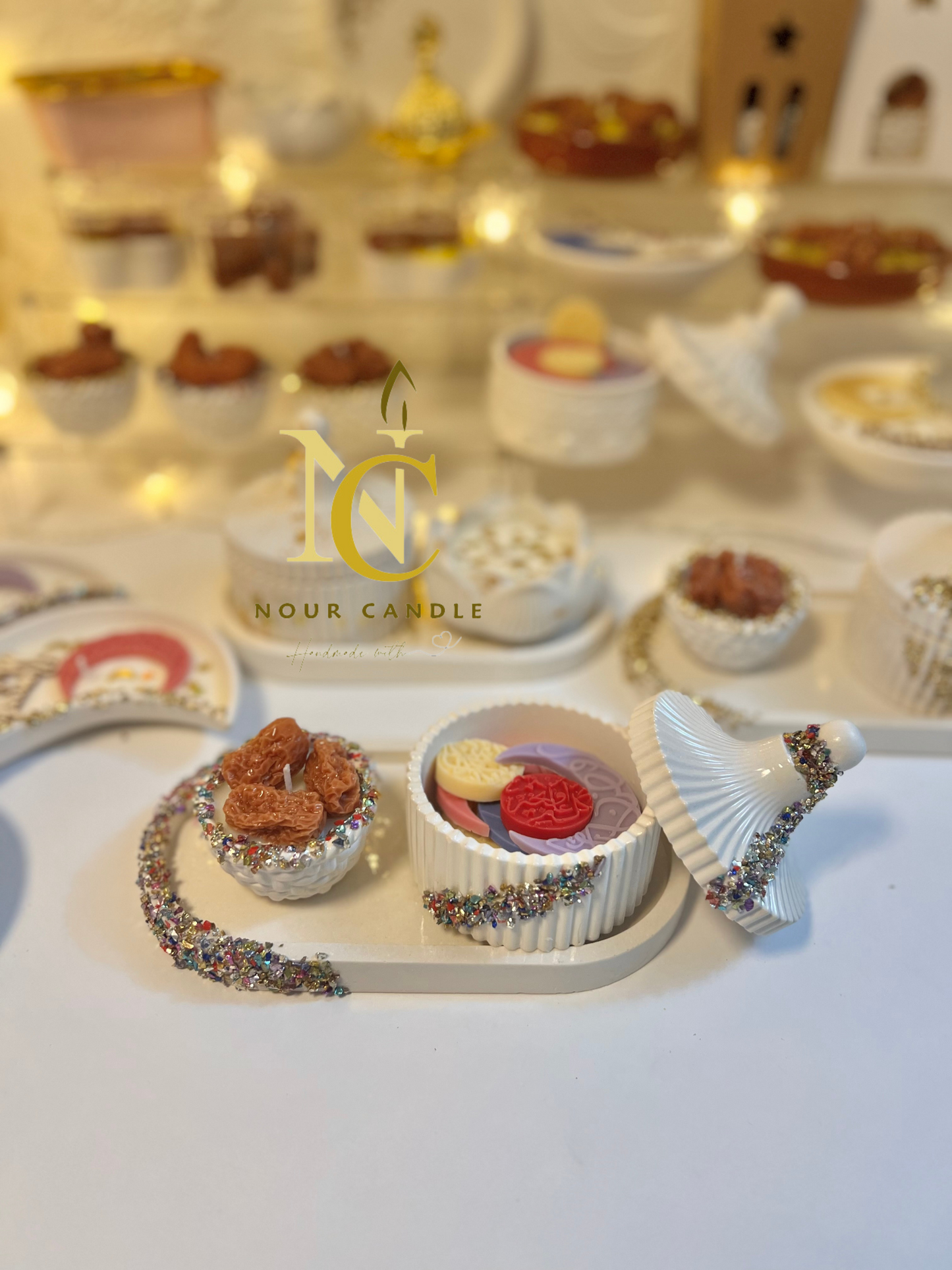 طقم 3 قطع فواحات للتبخير وشمعة