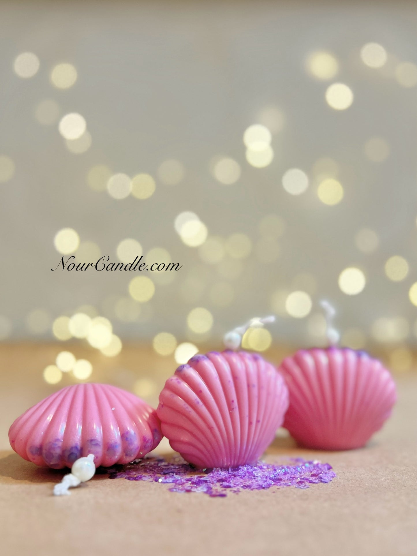 Pink shell candle