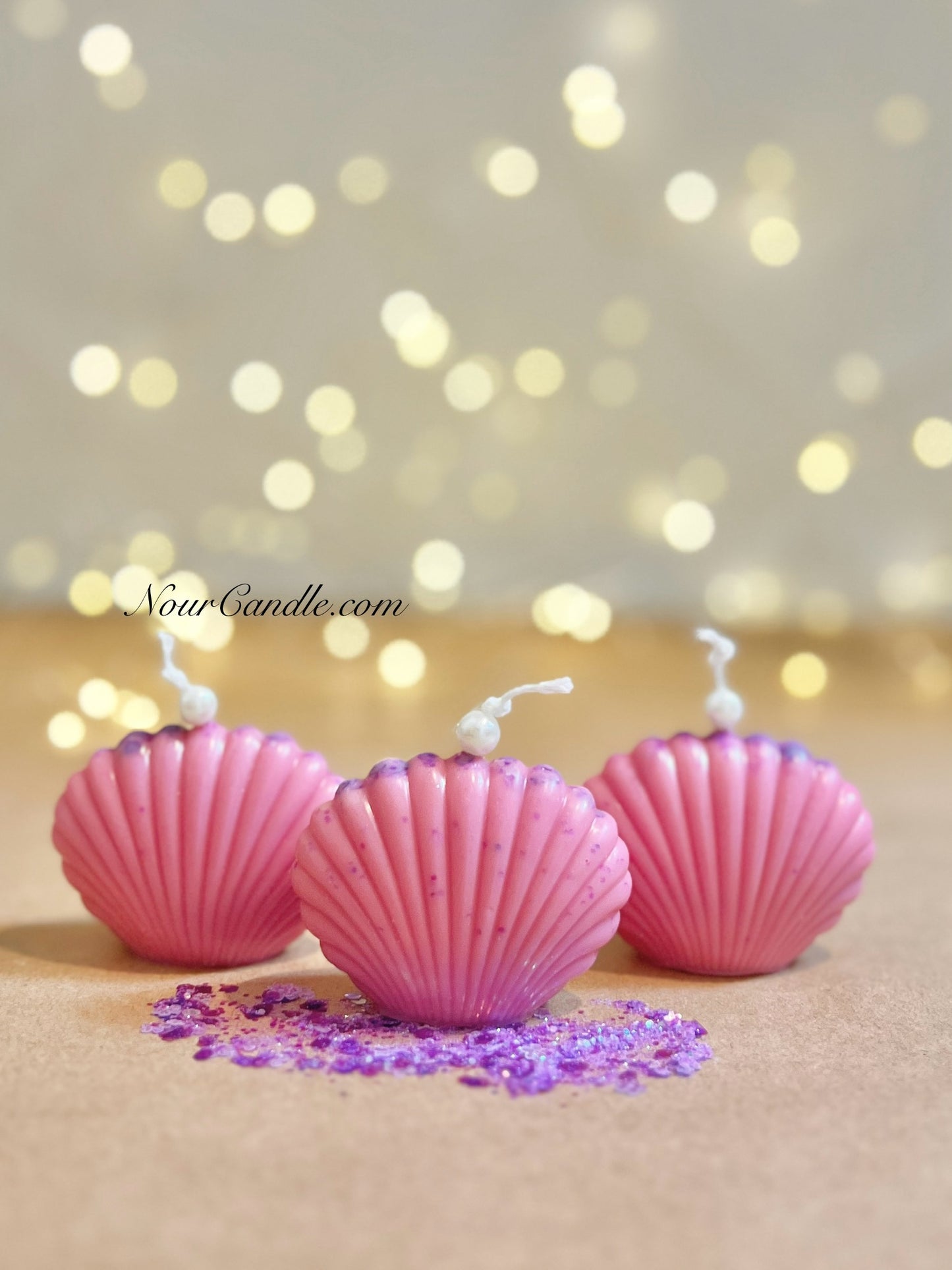 Pink shell candle